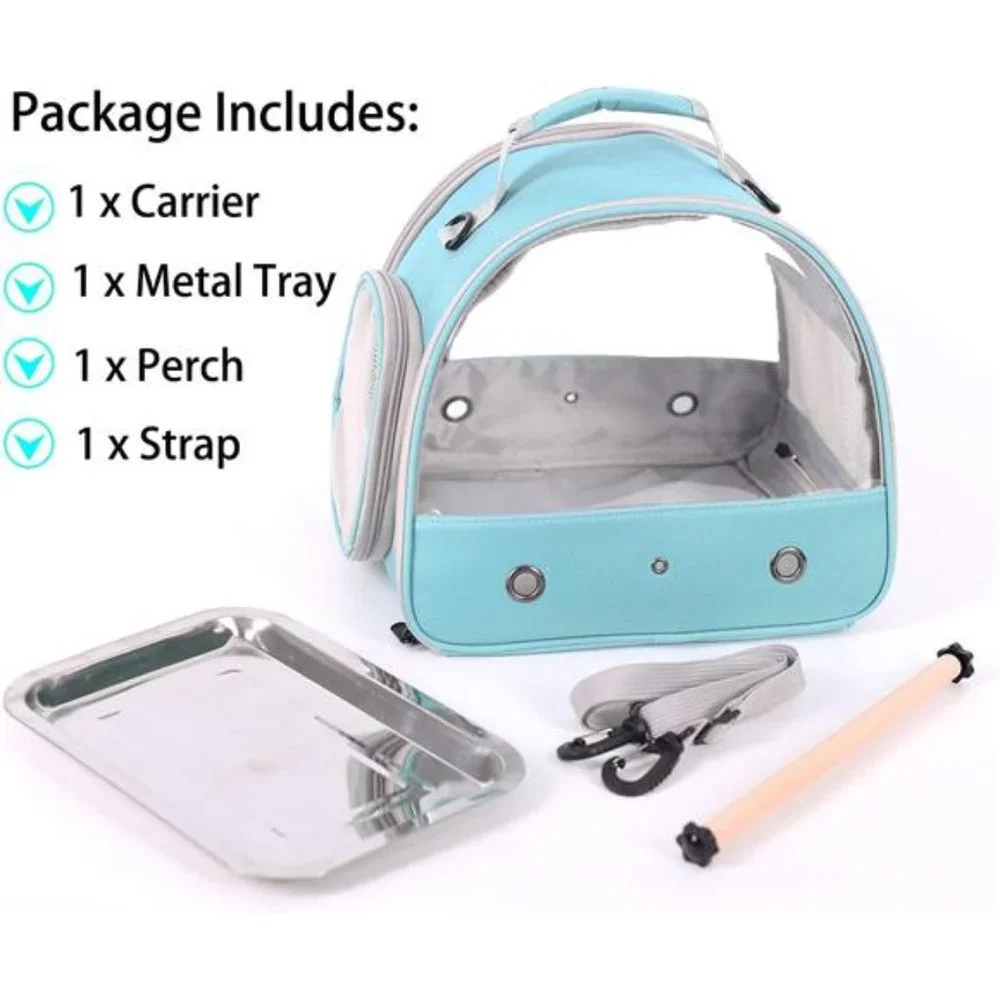 Small Bird Travel Cage Carrier, Portable Small Bird Parrot Parakeet Carrier